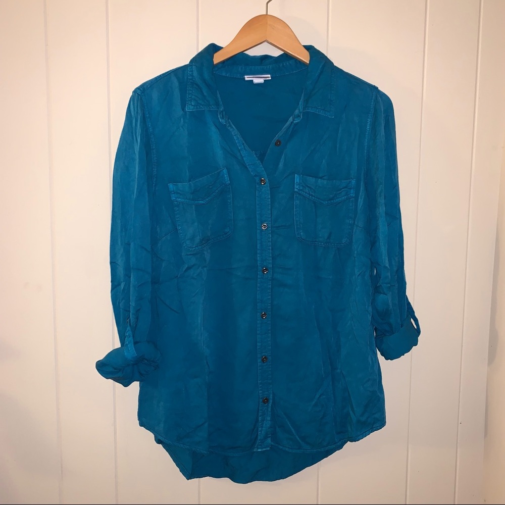 Cute boho teal button down 💙